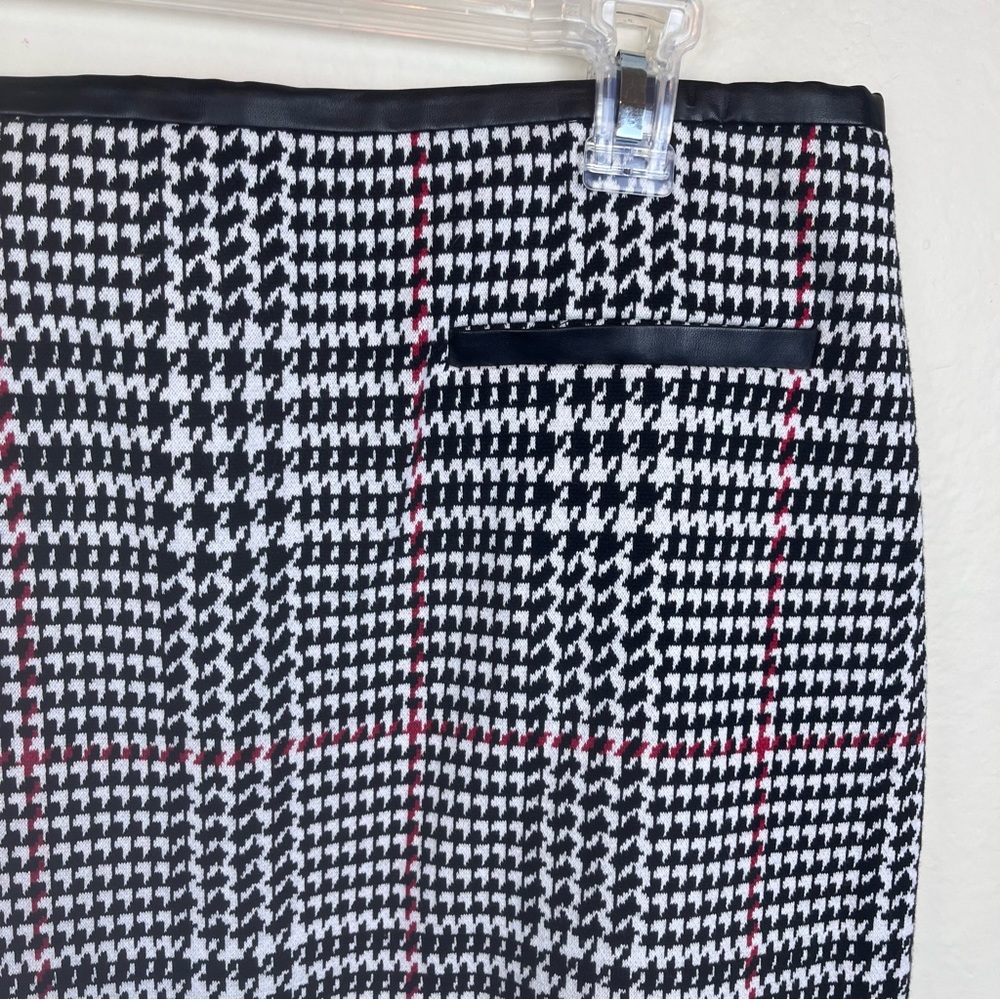 Classic houndstooth pattern knee-Length straight skirt-12P - Picture 6 of 12
